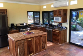 New Kitchen and view of patio